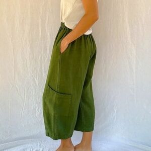 Bryn Walker Forest Green Cropped Wide Leg Pants